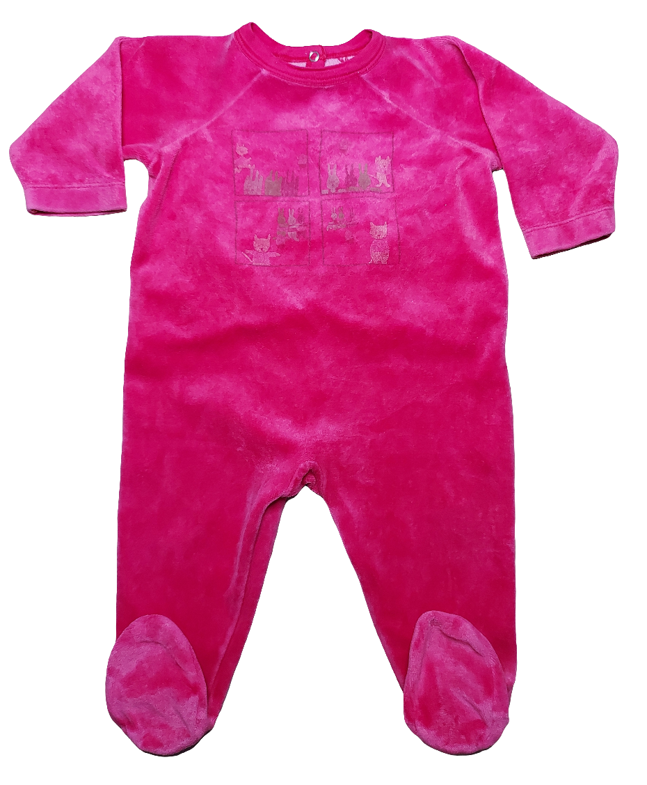 Grenouillère velours 6 mois Petit Bateau