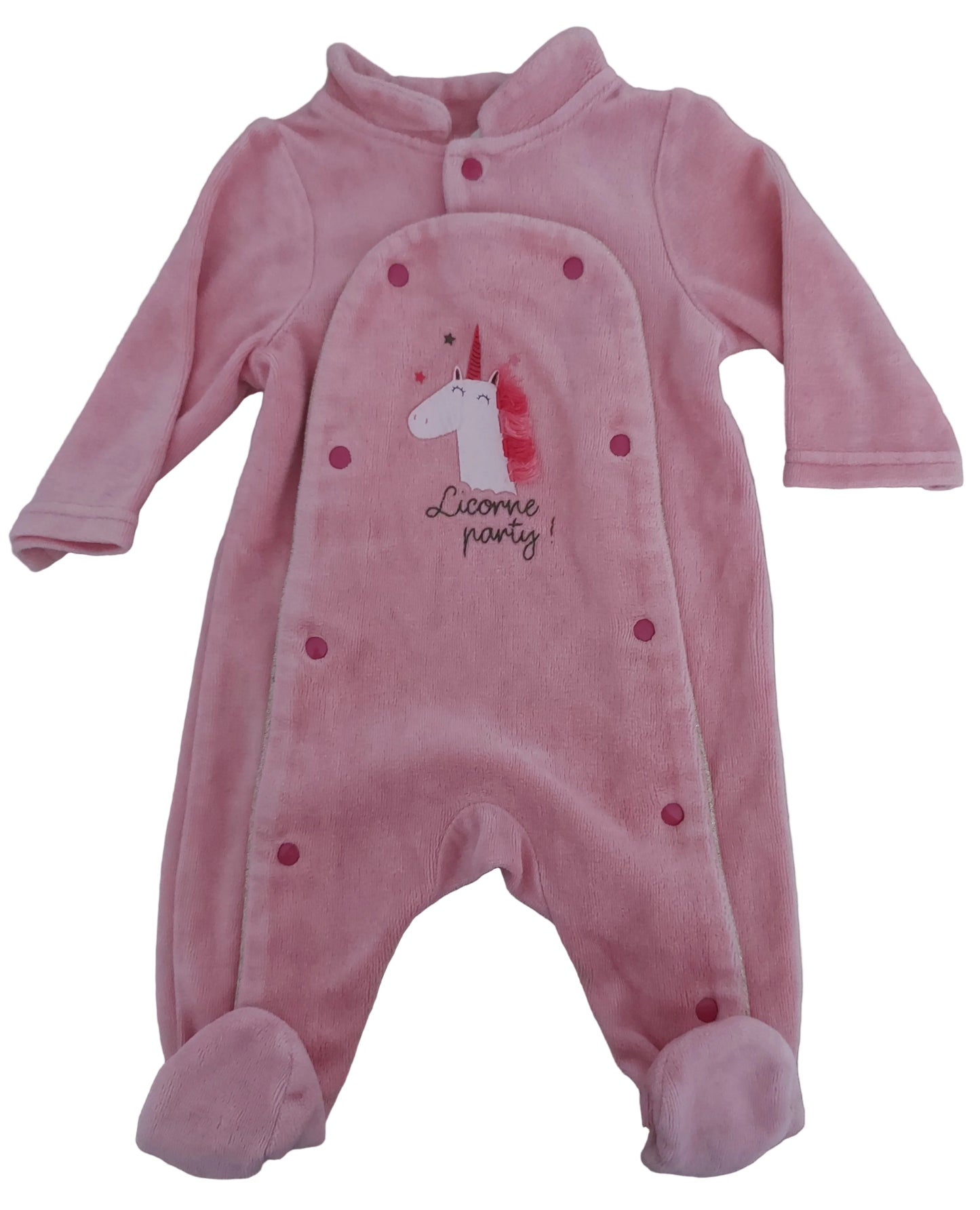 Grenouillère velours 1 mois TAO Licorne