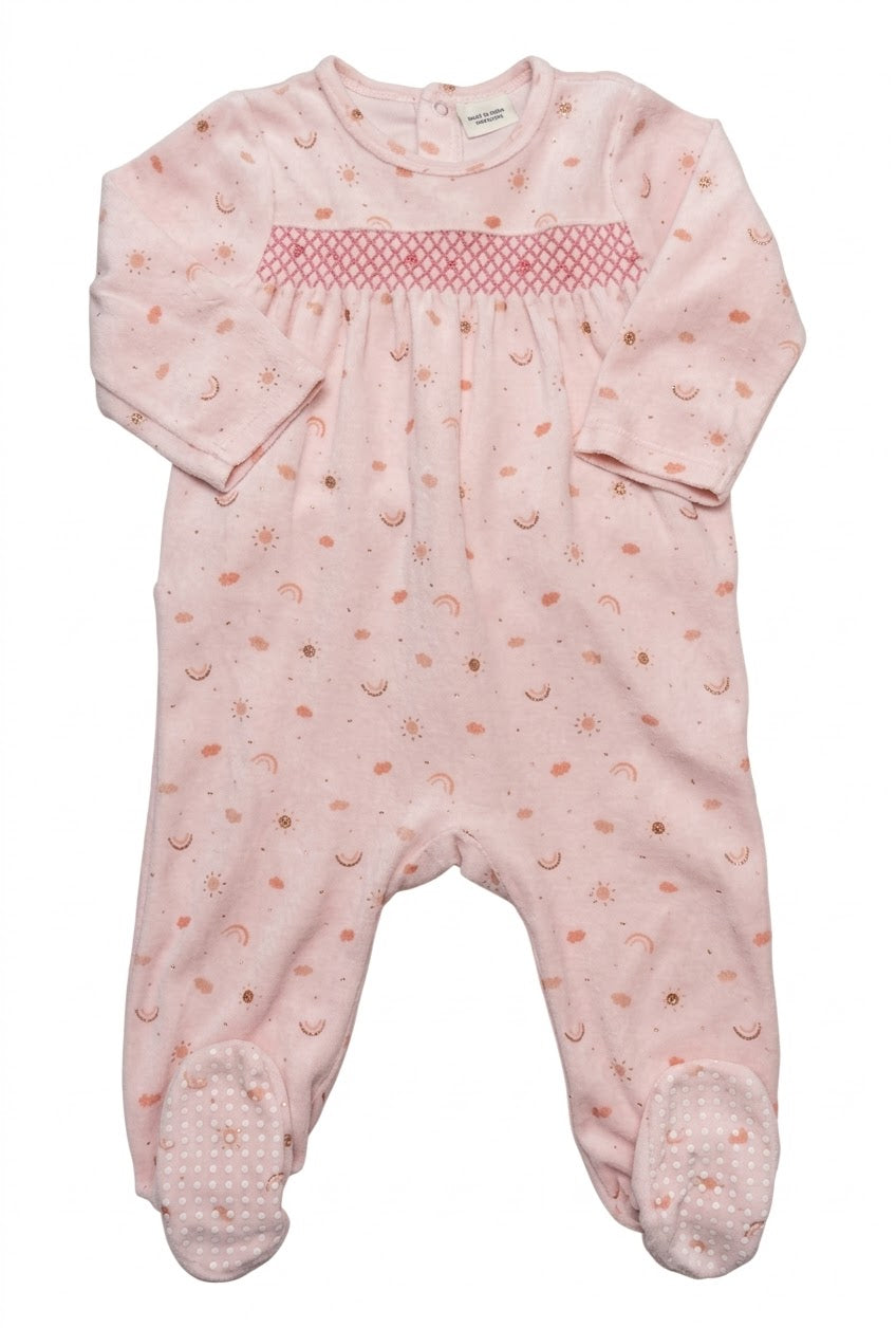 Grenouillère velours rose 18 mois TAO