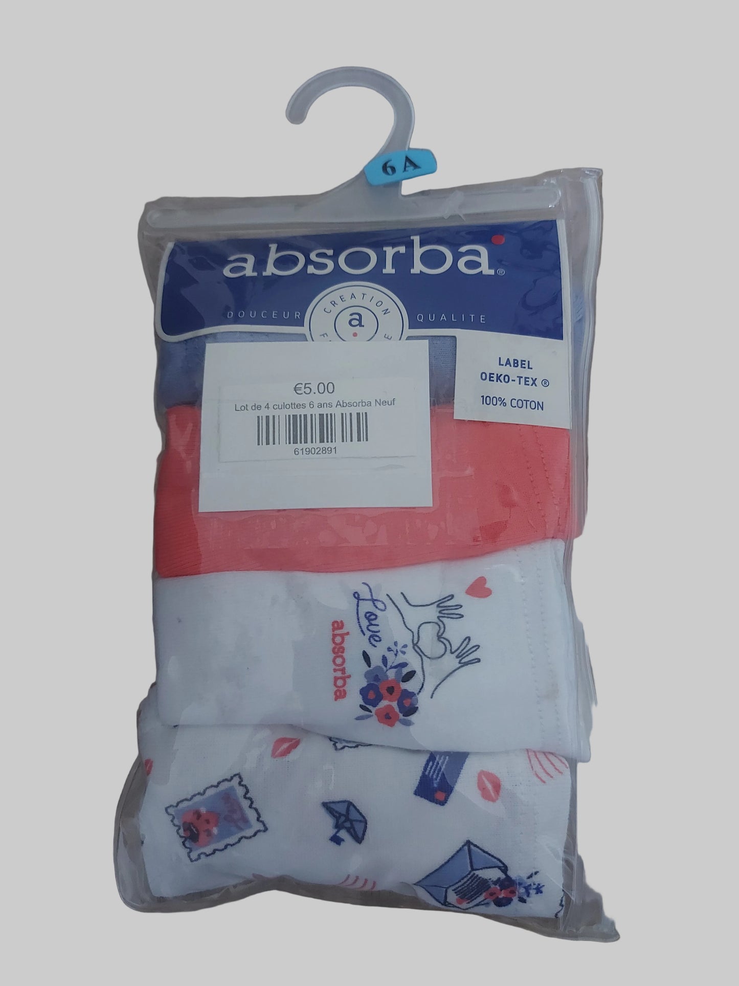 Lot de 4 culottes 6 ans Absorba Neuf