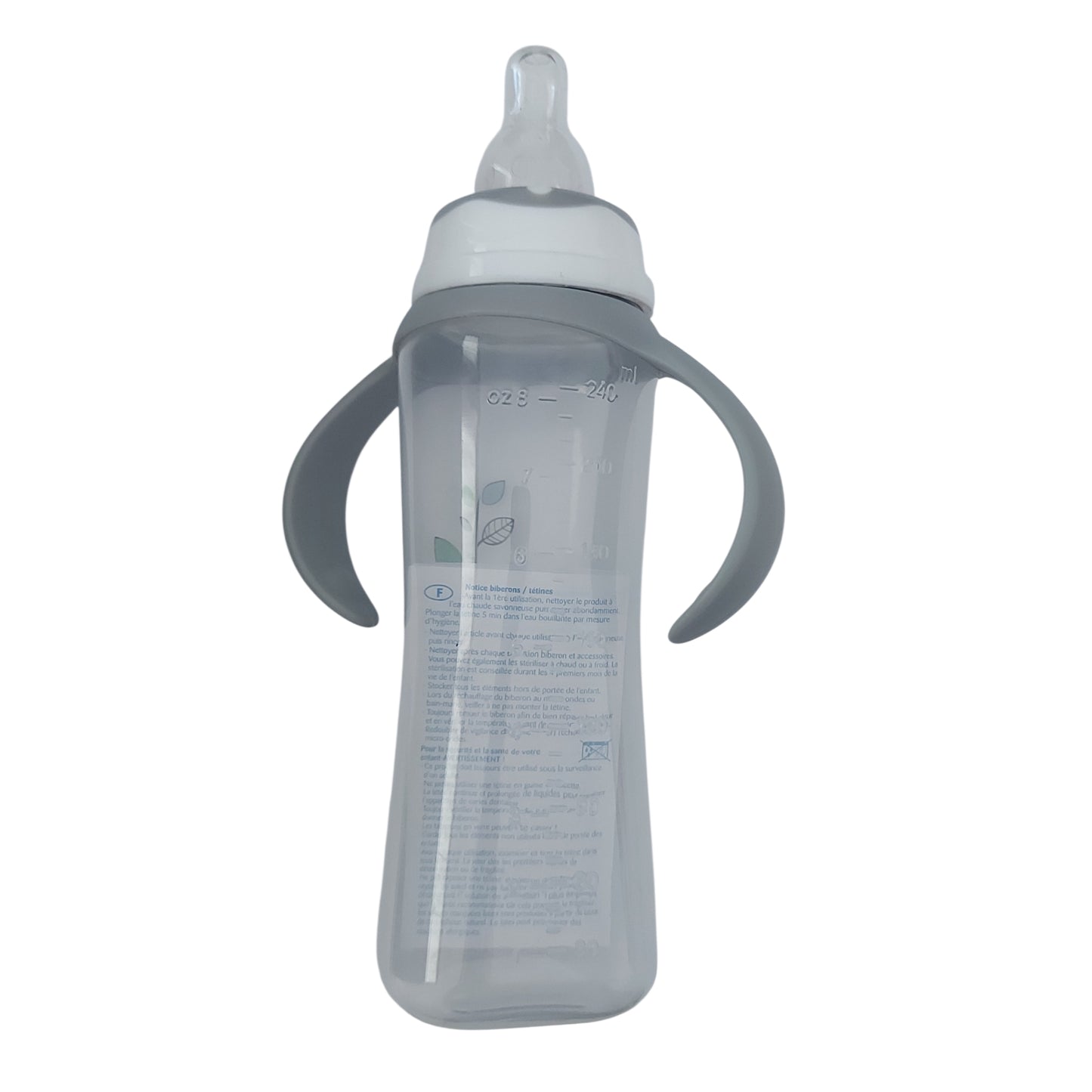 Grand Biberon plastique 240 ml Mots d'enfants NEUF