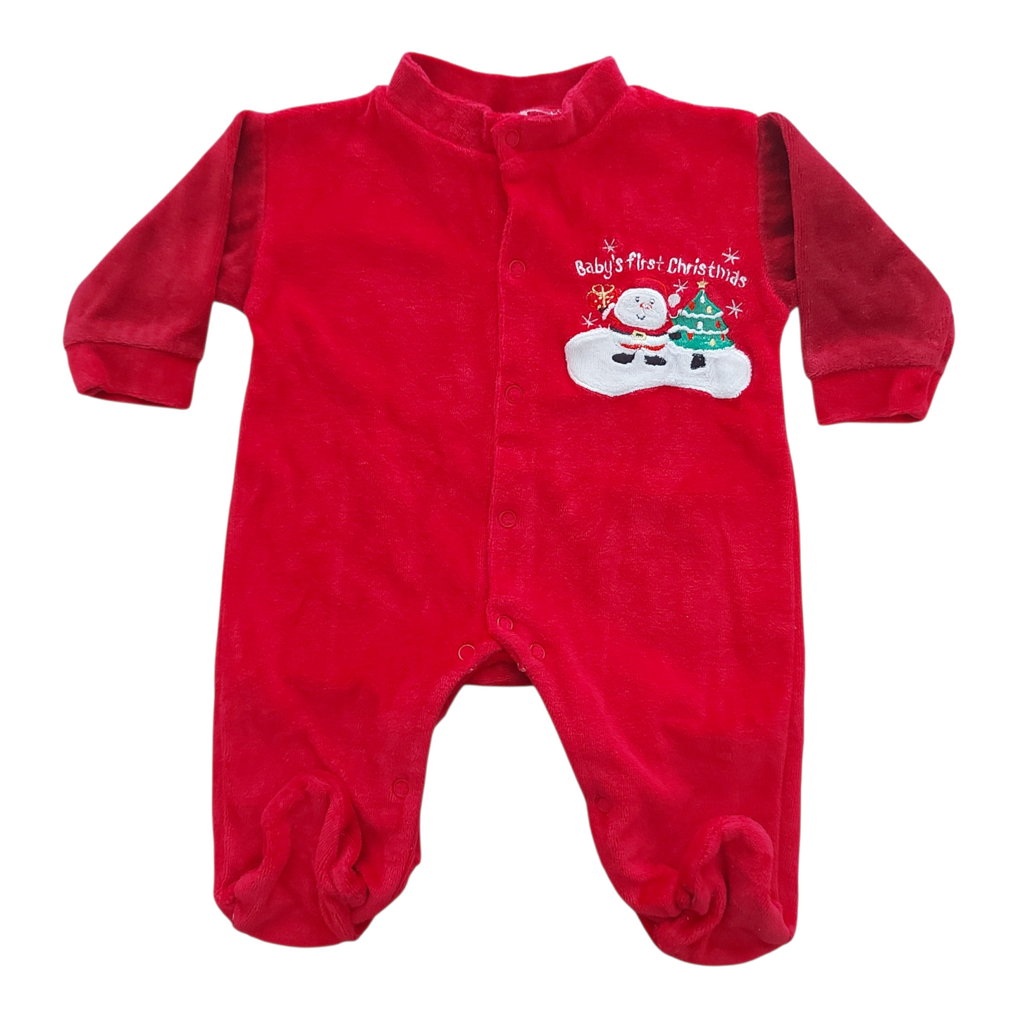 Grenouillère velours Naissance Noel