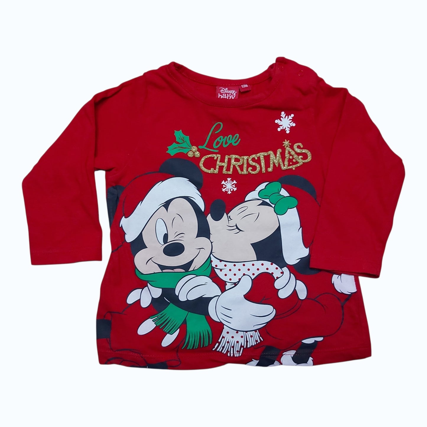 T-shirt 12 mois Minnie et Mickey Noel