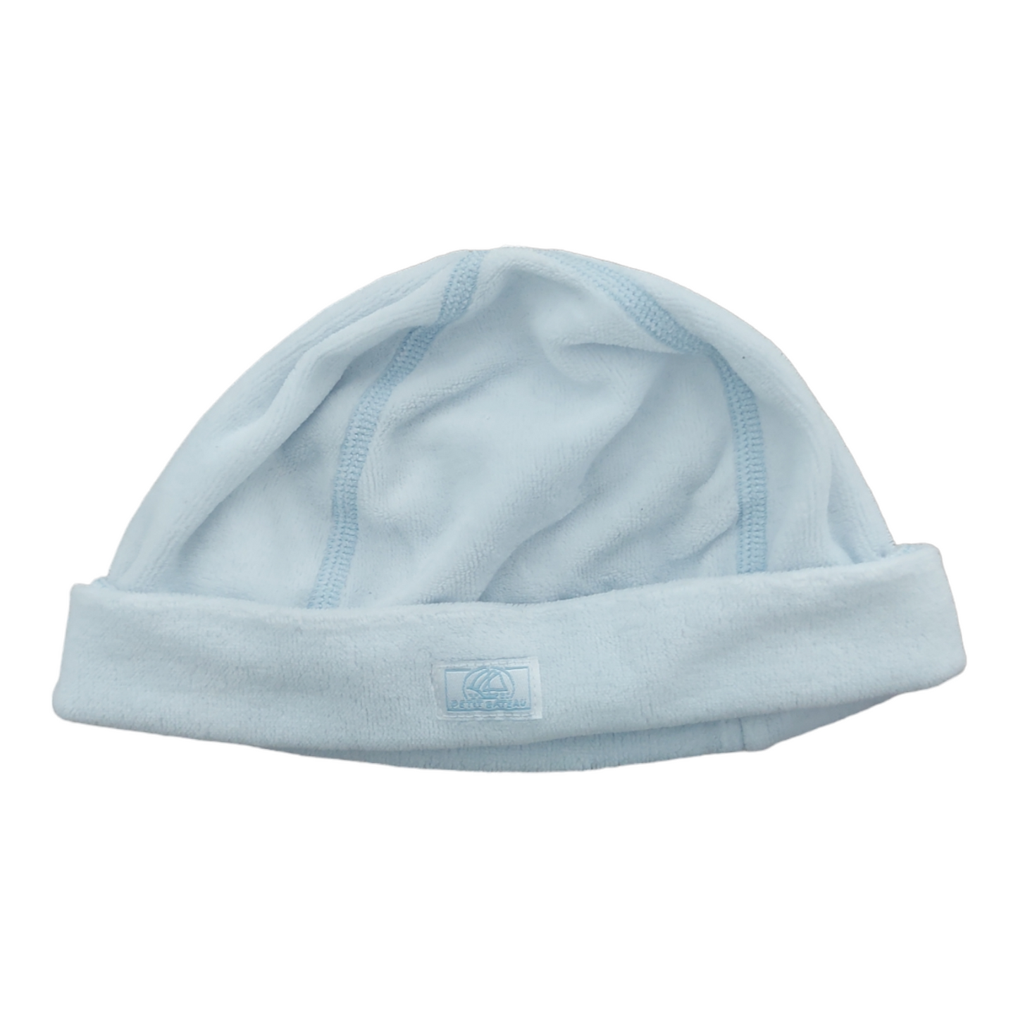 Bonnet bleu velours 6 mois Petit Bateau