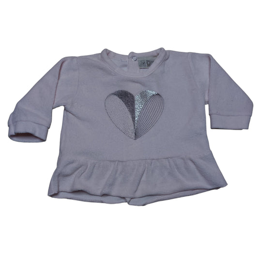 Pull rose velours 1 mois