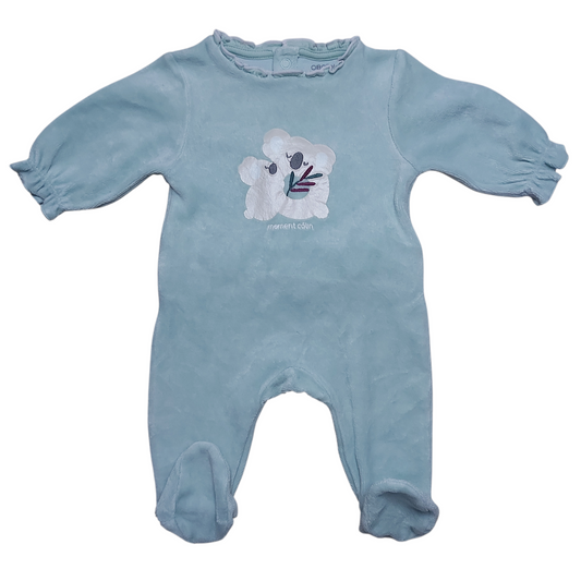 Grenouillère velours 1 mois Obaibi