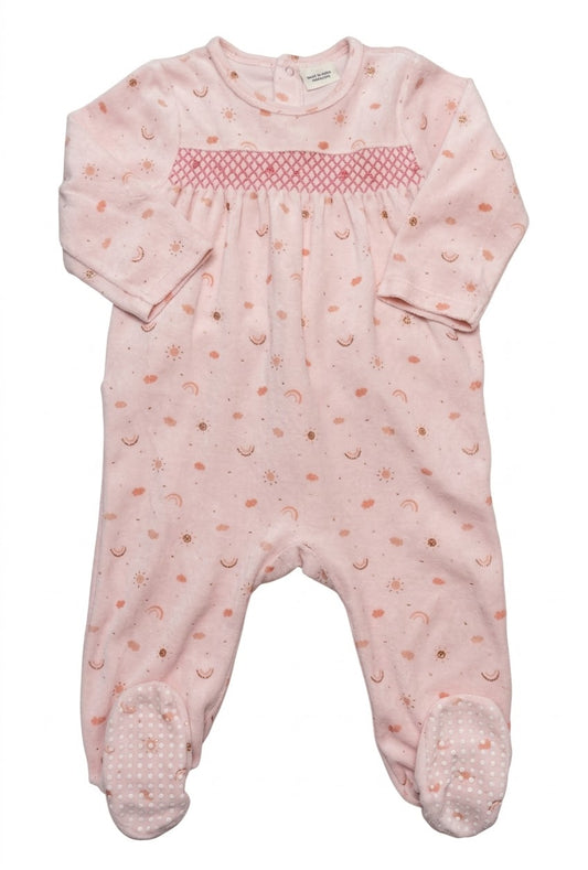 Grenouillère velours rose 18 mois TAO