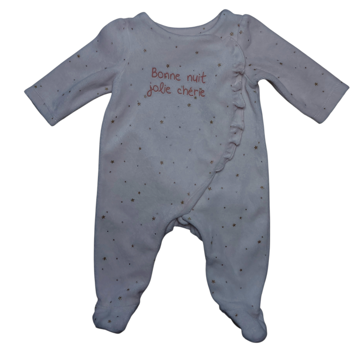 Grenouillère rose velours 3 mois TAO