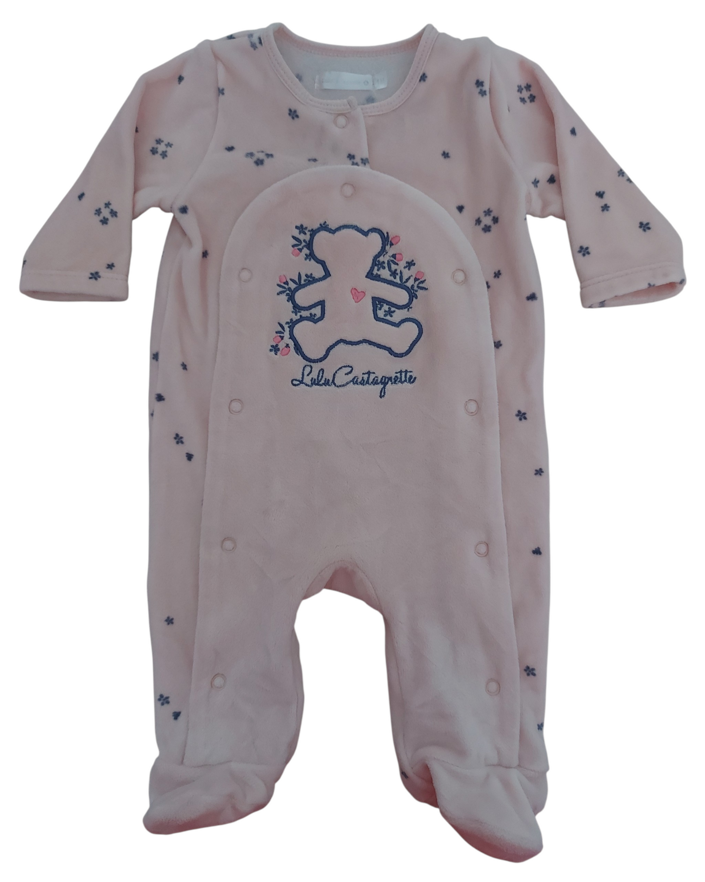 Grenouillère velours 1 mois Lulu Castagnette