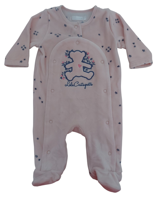 Grenouillère velours 1 mois Lulu Castagnette