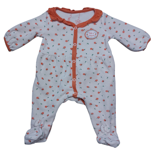 Grenouillère velours 1 mois