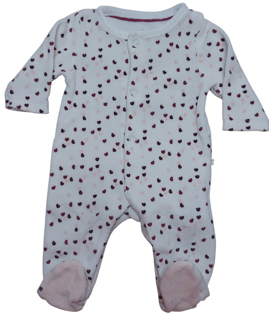 Grenouillère velours 1 mois Obaibi