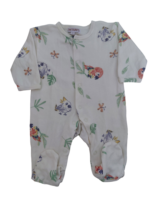 Grenouillère coton 1 mois Les Chatounets
