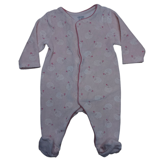 Grenouillère rose velours 3 mois Obaibi