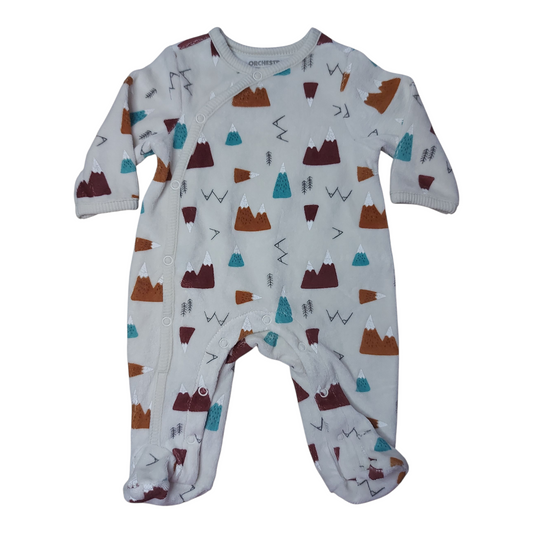 Grenouillère velours 1 mois Orchestra