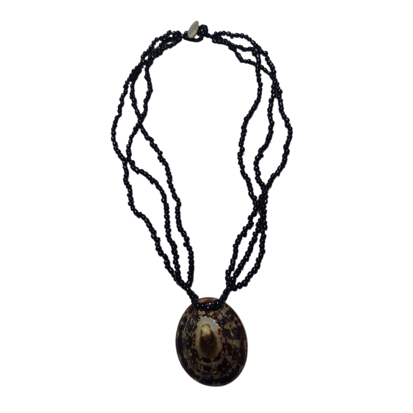 Grand Collier Ethnique  - Coquillage Porcelaine Poli & Rocaille