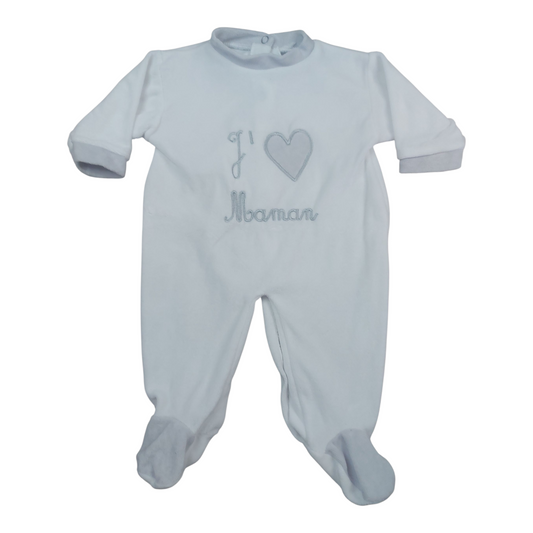 Grenouillère velours 1 mois