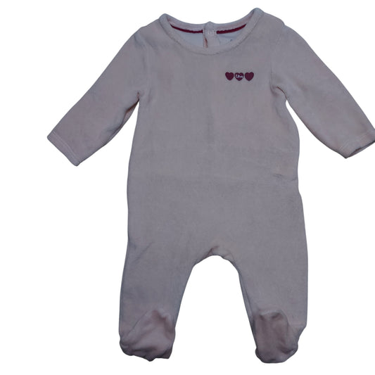 Grenouillère rose velours 3 mois Obaibi