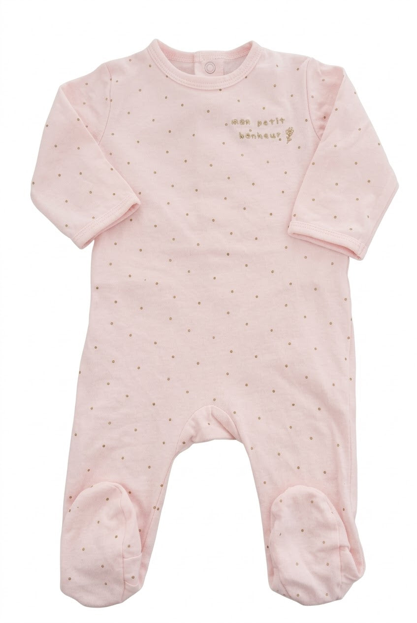 Grenouillère coton rose 3 mois Kiabi