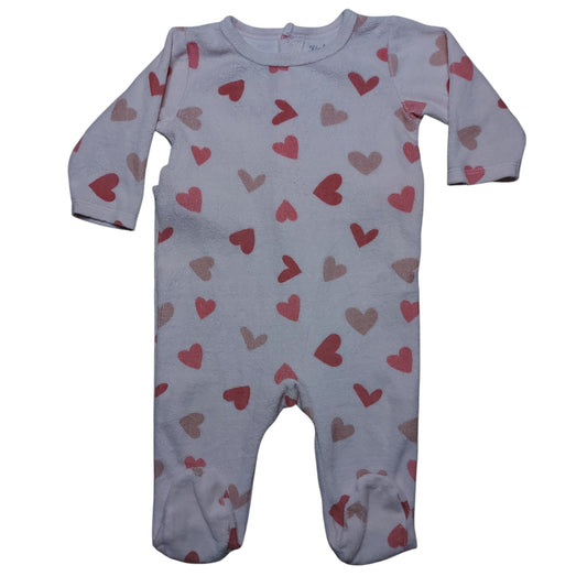 Grenouillère rose velours 6 mois